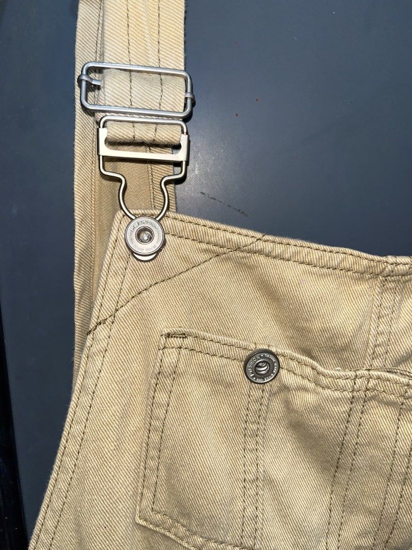 Beige Denim Overalls with Front Pocket (Category: Jumpsuits) located in Rizal. Submitted by bypc5678 (Listing ID 1465357179, Image 3). Description: Large to XL.