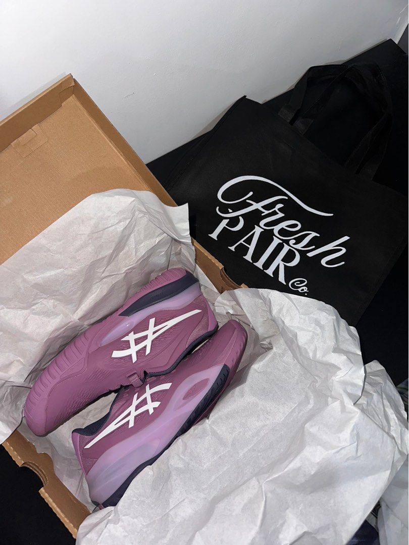 BELOW SRP Asics Gel Resolution X Ube White (Category: Sneakers) located in Cebu City. Submitted by freshpairco_ (Listing ID 1465228494, Image 3). Description: BELOW SRP Asics Gel Resolution X Ube White 💵 Price: ₱8,500 📏 Available Sizes: For Womens: • 7.5 US (Sold) • 8 US • 8.5 US (Sold) • 9 US 🚚 Free Delivery within Ayala or IT park 🤝 Meetups also available ✅ 101% Legit/Authentic (Money-back guarantee if proven fake) 🛡️ Vouch & authenticate 