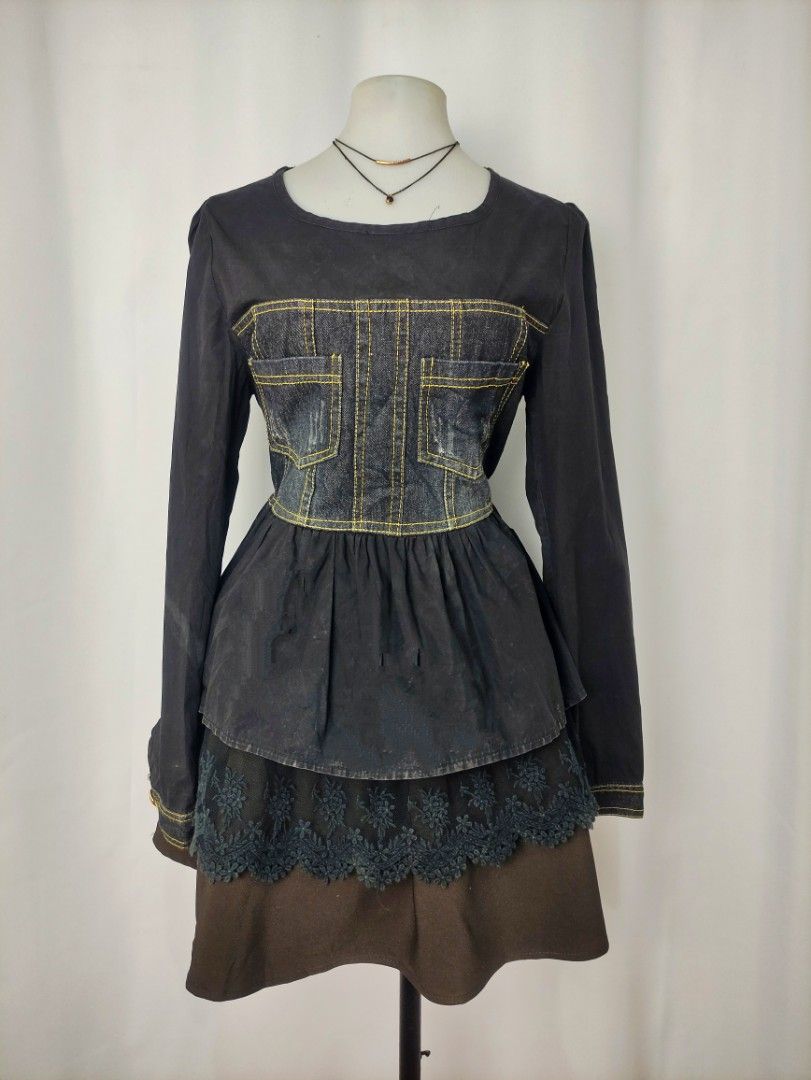 Black Denim Lace Longsleeve Blouse Top (Category: Longsleeves) located in Caloocan City. Submitted by happystar.e0dc1b (Listing ID 1465202489, Image 2). Description: ⚠️PLEASE CLICK THE IMAGE TO SEE THE SIZE⚠️ FB PAGE: IPPEUNI AGASSI Location: Caloocan City ❌ No haggling ❌ No when worn ❌ No "more pics" ❌ No flaws, unless stated ❌ Request for specific measurements of neck, arm, shoulder etc will not be entertained.