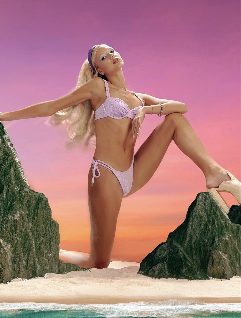 Blackbough Swim Bratz Lilac Textured Bikini Set (Category: Bikinis & Swimsuits) located in Mandaluyong City. Submitted by im.a.shopaholic (Listing ID 1464516343, Image 2). Description: - Adorable lilac bikini set with a cute textured pattern - Flattering bikini top with underwire for push up - Adjustable tie-side bottoms for a perfect fit - Matching pouch not included - Ideal for your next beach trip! Size Medium for Top & Bottom Fits perfectly e
