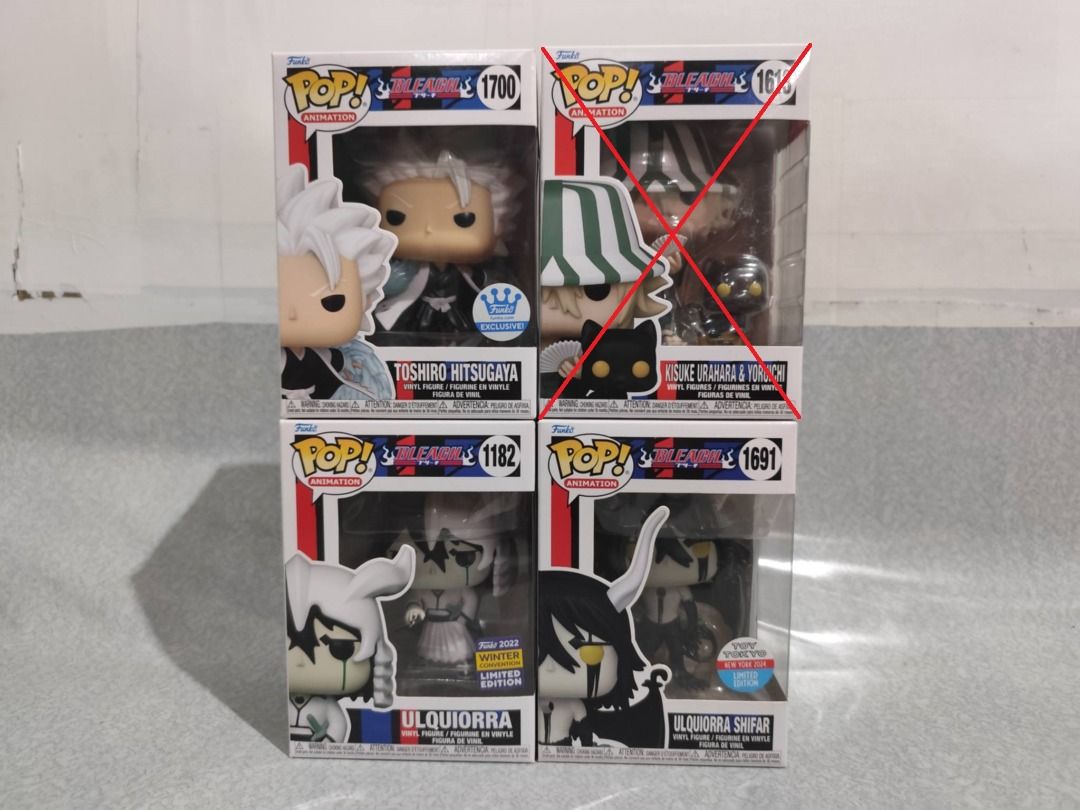 BLEACH FUNKO (Category: Figurines & Statues) located in Quezon City. Submitted by foxstrat17 (Listing ID 1461492619, Image 1). Description: Toshiro 9-9.5/10 - PHP 1,900.00 Ulquiorra shifar Shared 8.5/10 - PHP 1,100.00 Ulquiorra 8.5/10 - PHP 1,000.00 Urahara 8-8.5/10 - SOLD Location: Cubao, Quezon City MOP: Gcash/Maya/Maribank MOD: Lalamove/LBC/Meetup by schedule Add 10 pesos for used prot.