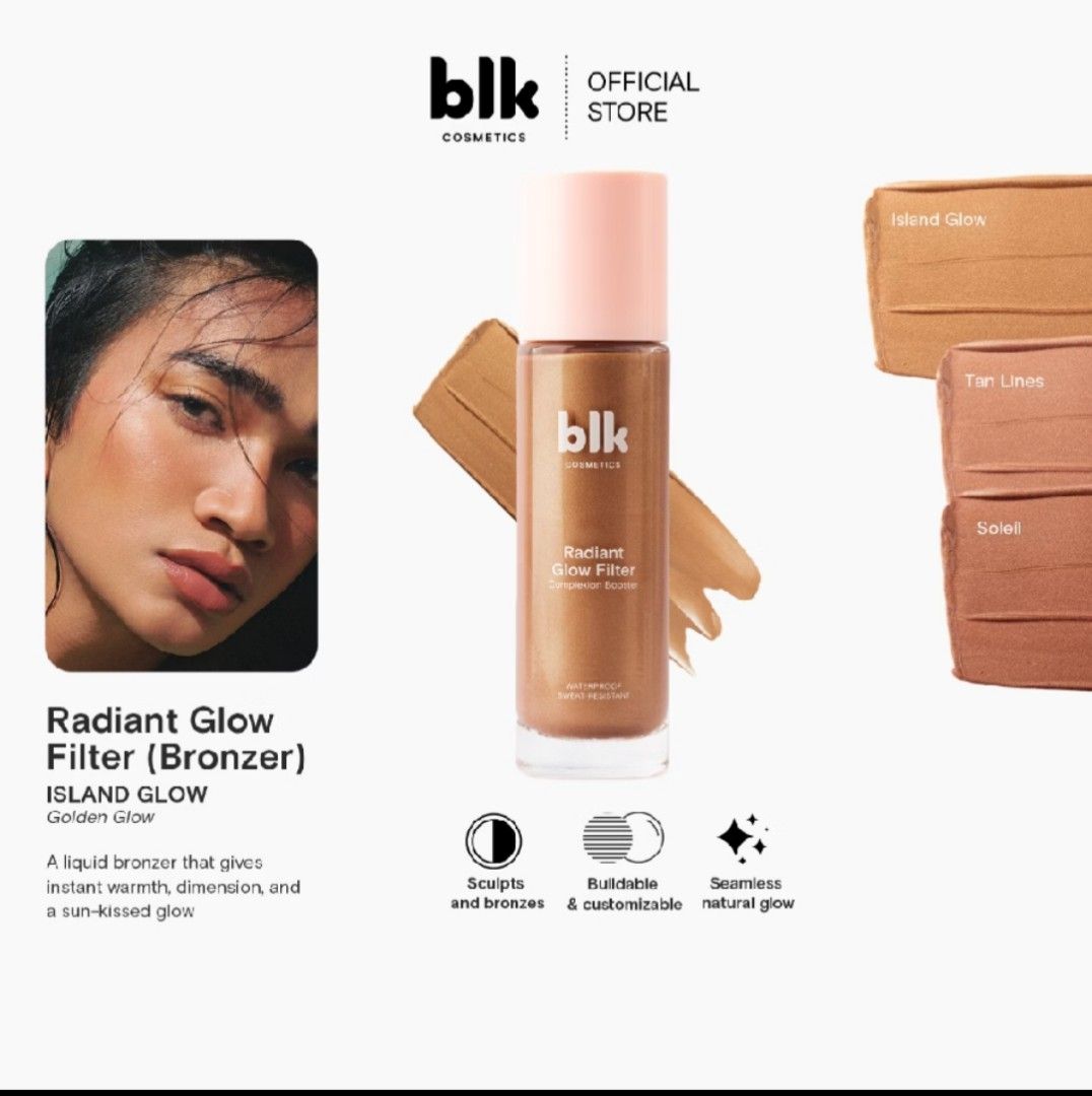 BLK Cosmetics Radiant Glow Filter Complexion Booster (Category: Makeup) located in Manila. Submitted by maryel10010 (Listing ID 1465302840, Image 1). Description: - Brand: blk cosmetics - Product: Radiant Glow Filter Complexion Booster - Formula: Waterproof and sweat-resistant - Packaging: White cap with a clear glass base, generous size bottle - Condition: Brand new / Authentic - Perfect for achieving an effortless, glowing look all day!.