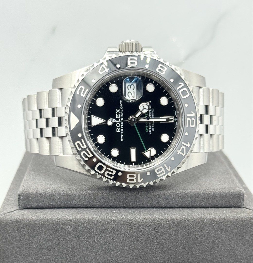 Brand New Jul 2024 Rolex GMT Master II Jubilee Bruce Wayne 126710GRNR (Category: Watches) located in Singapore. Submitted by dreamtimes.sg (Listing ID 1465322276, Image 1). Description: Subscribe to our tele group for daily watch deals alert @dreamtimesingapore https://shorturl.at/pFTIr Brand New Jul 2024 Rolex GMT Master II Jubilee Bruce Wayne 126710GRNR Dated Jul 2024 Rolex international warranty till 2029! Brand new condition! Complete set wit