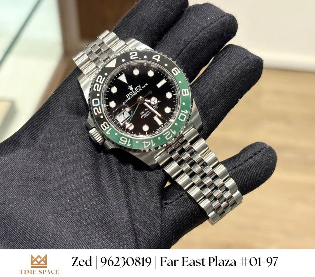 Brand New Rolex Aug 2026 GMT Master II 126720vtnr Sprite Jubilee Bracelet (Category: Watches) located in Singapore. Submitted by timespace.sg (Listing ID 1465225965, Image 1). Description: Brand New Rolex Aug 2026 GMT Master II 126720vtnr Sprite Jubilee Bracelet Price: 22,400 Tele: bit.ly/timespacetele Insta: bit.ly/timespacesg Carousel: https://www.carousell.sg/u/timespace.sg/ Fb: https://bit.ly/timespacefb Tiktok: https://bit.ly/timespace-tikto