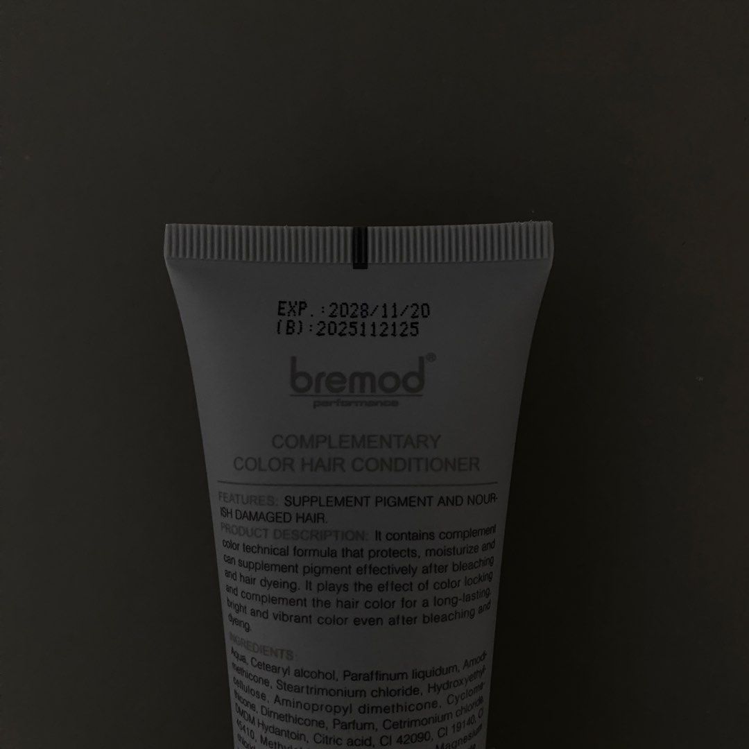 bremod complementary color hair conditioner (gray) (Category: Hair) located in Marikina City. Submitted by glossgirl (Listing ID 1465322726, Image 3). Description: LAST PRICE ALREADY condition : brand new sealed terms & conditions 𓏸 do not claim if sensitive or hesitant. 𓏸 i am not liable for any damage, delay, or loss caused by the courier. i no longer have any control over the package once it’s already shipped out. 𓏸 strictly no return or re
