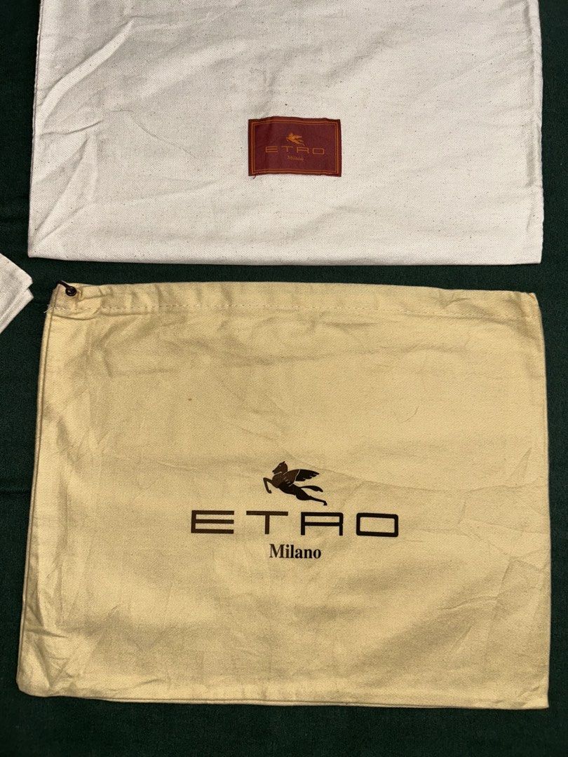BUNDLE ETRO DUST BAG (Category: Purses & Pouches) located in General Santos City (Dadiangas). Submitted by grasya_12 (Listing ID 1465322975, Image 3). Description: DUST BAG - Minimal signs of usage - need wash - Measurements indicated.