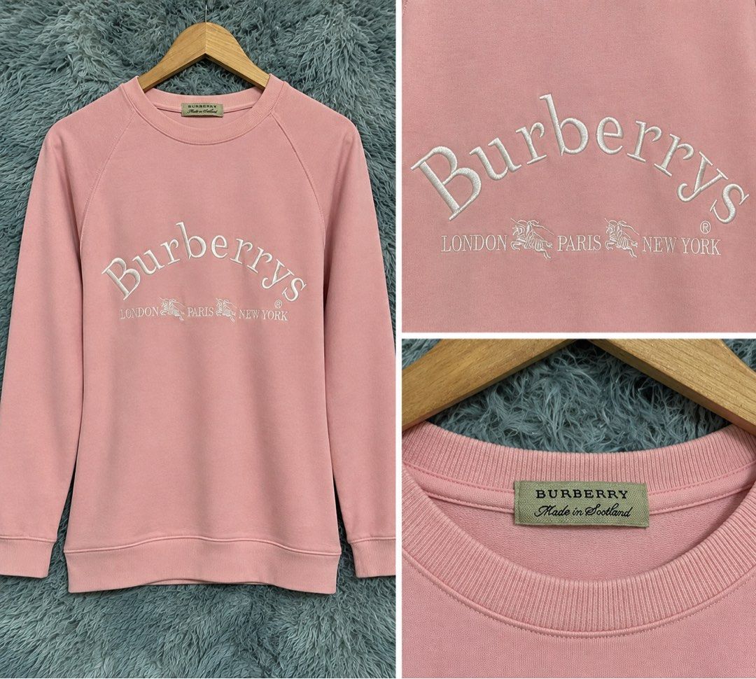 BURBERRY PINK SWEATER (Category: Longsleeves) located in Cavite. Submitted by sammie_jhane (Listing ID 1465370397, Image 1). Description: BURBERRY PINK SWEATER COMPLETE TAGS GOOD CONDITION 🏷️480 FREE SHIP DIMES WIDTH 19.5 LENGTH 26 DASMARIÑAS CAVITE LOC.