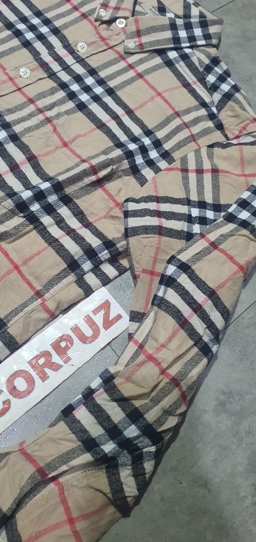 Burberry Vintage Check Button-Down Long Sleeve Shirt (Category: Formal Shirts) located in Laoag. Submitted by floydg_corpuz22 (Listing ID 1465334881, Image 3). Description: Burberry check long-sleeve shirt in classic beige. Features a button-down collar with branded buttons and a standard fit. Small 19.5x28 Excellent 250+sf.