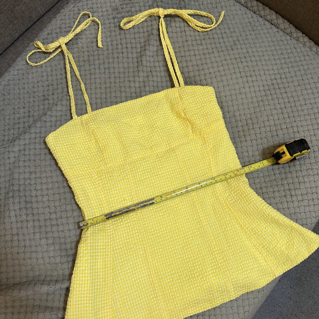 Butter Yellow Gingham Top (Category: Sleeveless) located in San Juan City. Submitted by e_declutters2019 (Listing ID 1465234718, Image 3). Description: • 10/10 condition • measurements posted.
