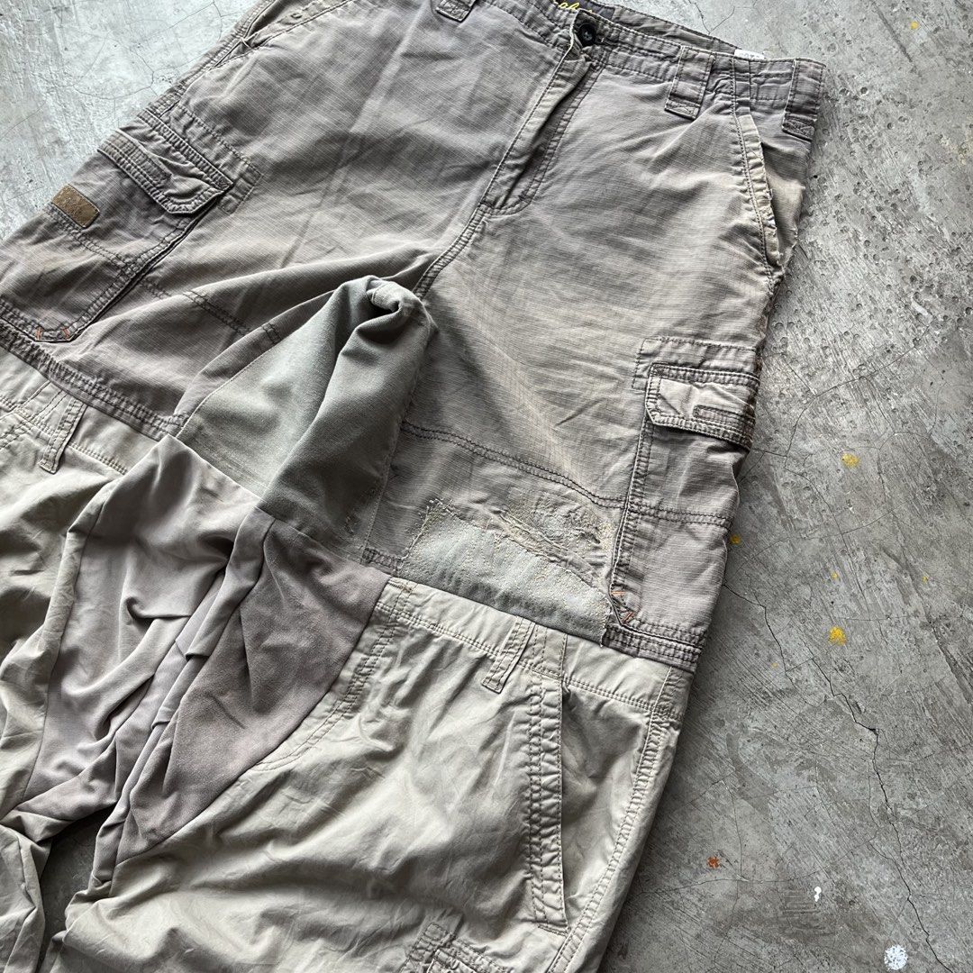 Cabela's Upcycled Multi-Panel Cargo Pants (Category: Jeans) located in Bulacan. Submitted by afterlife___atelier (Listing ID 1465253218, Image 3). Description: Size:XL Good for height:5’6-5’8 Model height: 5’6 Condition:4/5 -Dimensions Waist:33 Length:42” Leg Opening:11” Crotch:12” 🚚Courier:J&T / Lalamove 💸Payment:Paymaya/Gcash 📍Location:Fairview QC Please see description and double check pictures that are provided. Don’t hesitate to ask for o
