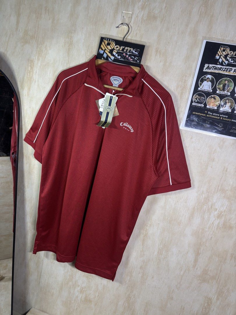 CALLAWAY HALFZIP GOLF SHIRT (Category: Tshirts & Polo Shirts ) located in Cabuyao City. Submitted by pormanation-thrift-store (Listing ID 1465193856, Image 3). Description: CALLAWAY HALFZIP GOLF SHIRT Condition: BRAND NEW WITH HANGTAGS Color rate: 10/10 (PWEDE SA MASELAN) Size: 3L Dimes: 24”Wx30”l Issue: NONE❌ Price: 1800.