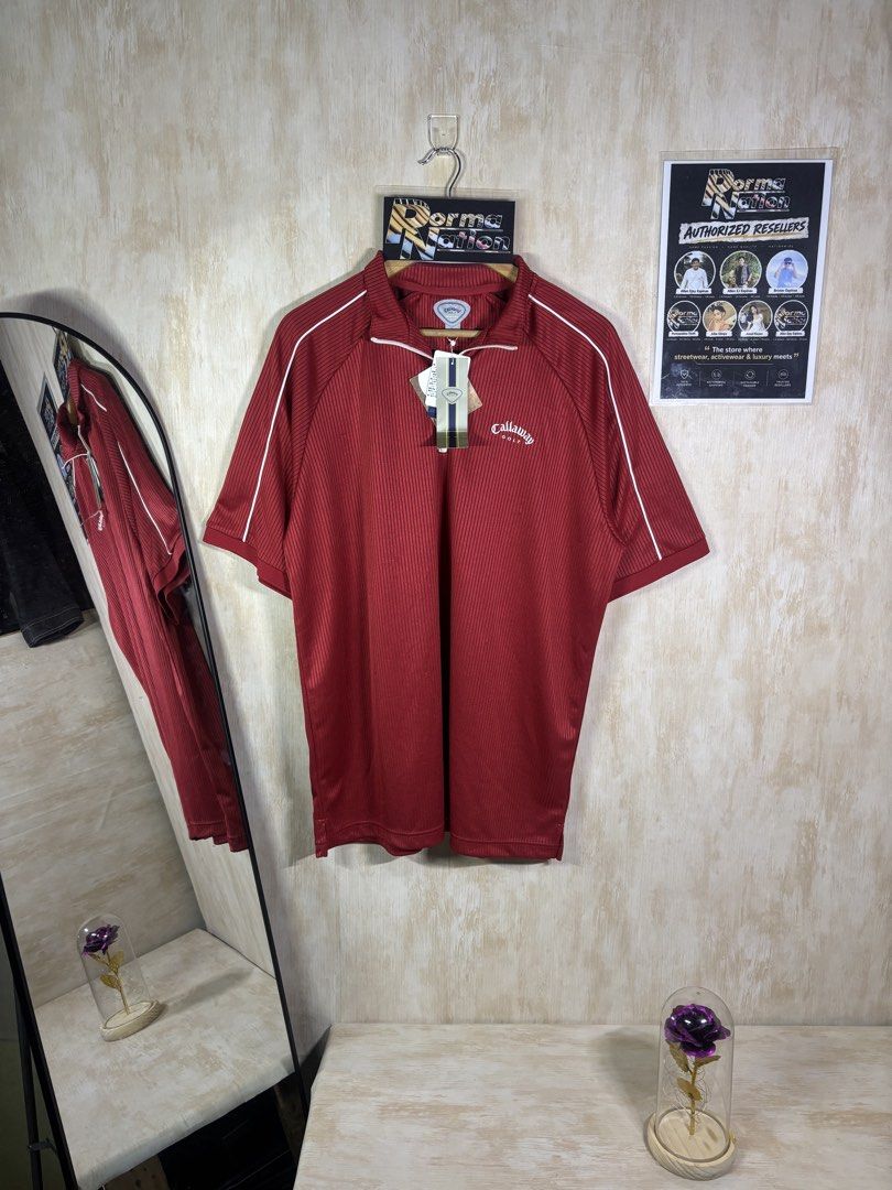CALLAWAY HALFZIP GOLF SHIRT (Category: Tshirts & Polo Shirts ) located in Cabuyao City. Submitted by pormanation-thrift-store (Listing ID 1465193856, Image 1). Description: CALLAWAY HALFZIP GOLF SHIRT Condition: BRAND NEW WITH HANGTAGS Color rate: 10/10 (PWEDE SA MASELAN) Size: 3L Dimes: 24”Wx30”l Issue: NONE❌ Price: 1800.