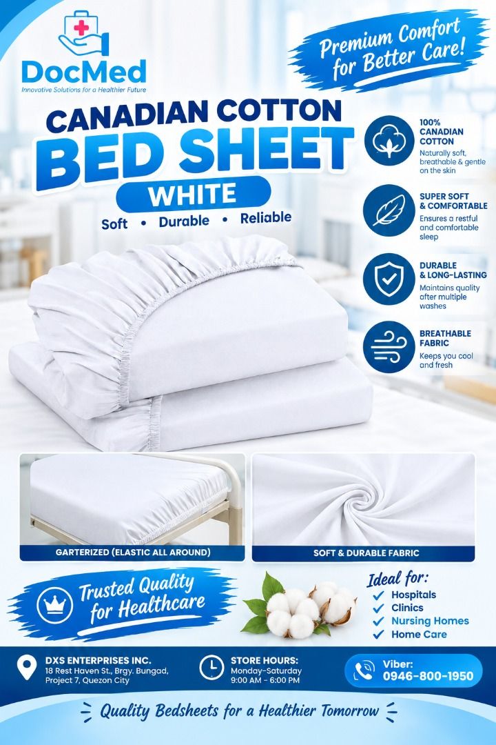 CANADIAN COTTON BED SHEET WHITE (Category: Medical Supplies & Tools) located in Quezon City. Submitted by zee_010200 (Listing ID 1465209916, Image 1). Description: .