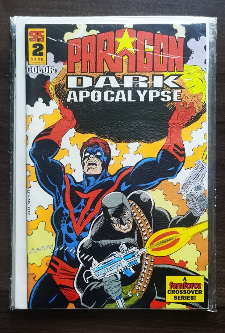 Captain Paragon Dark Apocalypse AC Comics Issues 1-3 Set (Category: Comics & Manga) located in Quezon City. Submitted by iyanthology (Listing ID 1465238109, Image 3). Description: - Title: Paragon Dark Apocalypse - Issues: 1 to 3 - Publisher: AC Comics - Genre: Femforce crossover / classic indie superhero - Format: Full color comic books - Condition/Storage: Stored safely in protective plastic sleeves - Ideal for: Vintage comic book collectors.
