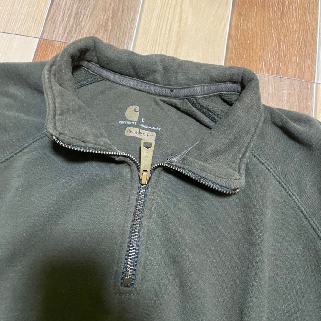 Carhartt midweight quarter-zip sweatshirt (Category: Coats, Jackets and Outerwear) located in Tacloban City. Submitted by revive_fits (Listing ID 1465232435, Image 2). Description: THRIFTED ITEM (OFF/LEGIT).