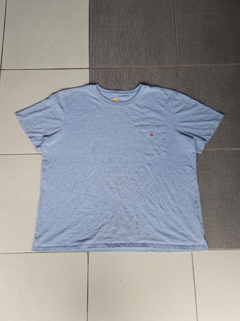 Carhartt pocket box type (Category: Tshirts & Polo Shirts ) located in Las Pinas. Submitted by jrwnrzn (Listing ID 1465302787, Image 1). Description: - Brand: Carhartt - Style: Original Fit Short Sleeve Pocket T-Shirt - Size: XXL box type 28L x 25w ganda sizing crop style - need wash - Color: Heather Grey - Material: Cotton and polyester blend (Made in Guatemala) - Details: Crew neck, small chest pocket with stitched Carhartt logo label, tags int