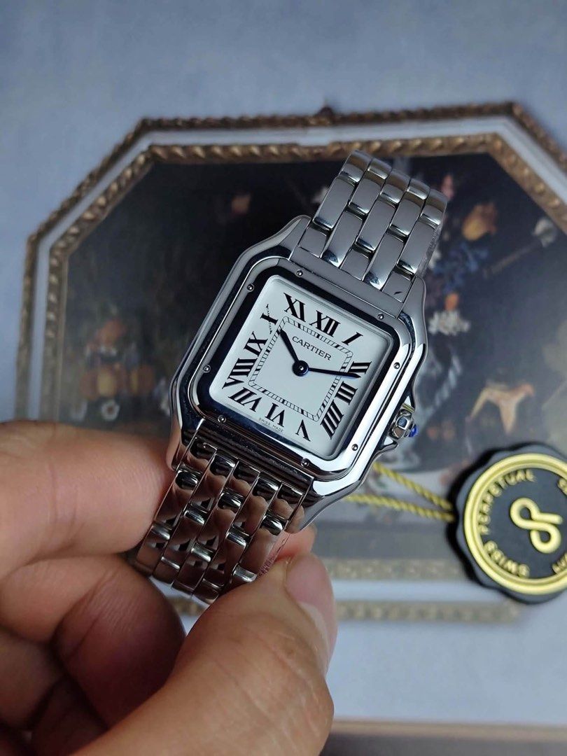 Cartier Panthere Medium (Category: Luxury Watches) located in Cebu City. Submitted by pcantillas (Listing ID 1465198528, Image 1). Description: Cartier Panthere Medium Steel White Dial WSPN0007 2024 Complete Set Condition: 9/10 (Excellent condition) Price: P338,000 Negotiable 🤝 7 Day Moneyback Guarantee 🧑‍🔧 1 Year SP Service Warranty 💱 Trades Offers and Pre-orders Accepted 💳 Credit Card Options Available 🪙 Layaway Options Available 📦 Natio