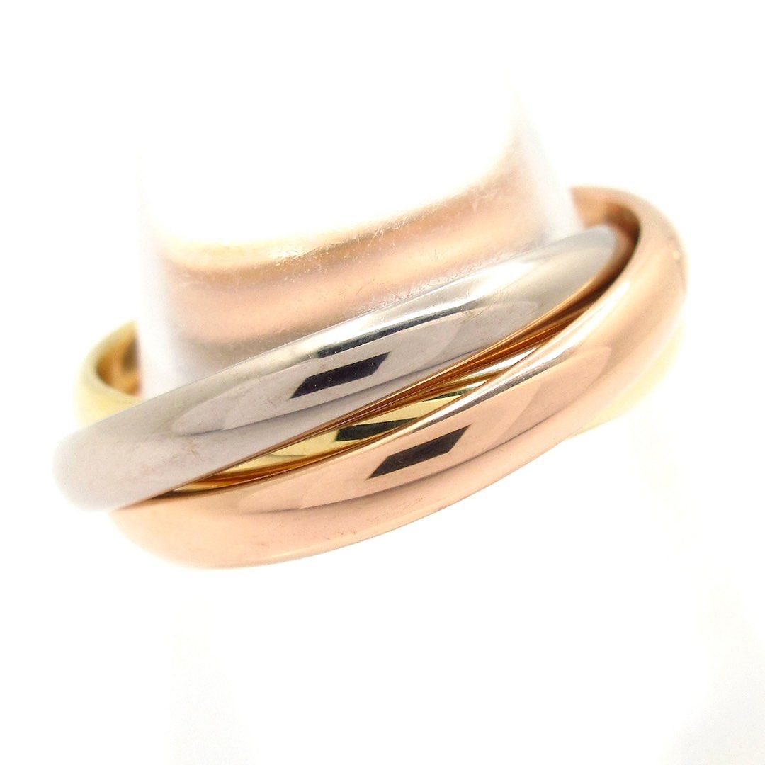 Cartier Triple Ring, Size 49, Excellent Condition, Trinity Ring, SM, B4235149 (Category: Rings) located in Las Pinas. Submitted by daisuki_japan_luxury_by_reiko (Listing ID 1465275877, Image 2). Description: Condition Notes [Main Unit] - Main unit ⇒ Scratches (slight discoloration on the inside) [Special Notes] - Main unit ⇒ Polished (2026.9.3) brand Cartier Genre ring subgenre Triple ring Product Name Trinity Ring SM Model number B4235149 Size i