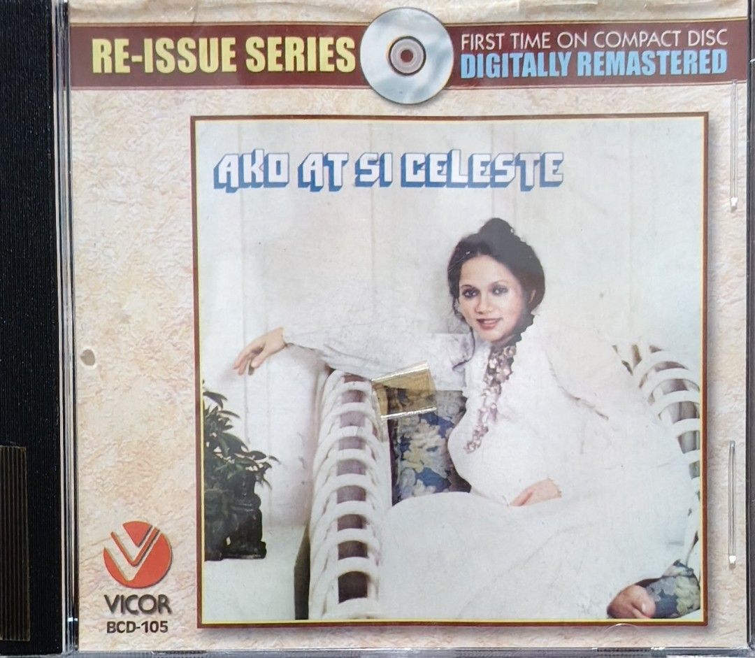 Celeste Legaspi Ako At Si Celeste CD Vicor BCD-105 (Category: CDs & DVDs) located in Manila. Submitted by ruelcabrer77078 (Listing ID 1465222657, Image 1). Description: - Artist & Album: Celeste Legaspi - Ako At Si Celeste - Label & Release: Vicor Music Corporation, 2003 (Re-Issue Series, Digitally Remastered) - Catalog Number: BCD-105 - Tracklist: Includes Larawan ng Buhay, Tuliro, Puso Mong Nagmamahal, and 8 other classic OPM tracks (11 songs t