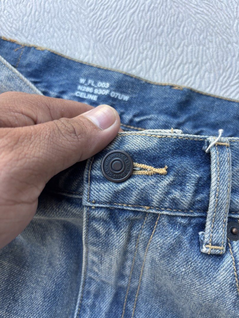 Celine Denim Pants (Category: Jeans) located in Baybay. Submitted by thrift.ed2023 (Listing ID 1465211545, Image 2). Description: Celine Denim Pants 28” to 30” Waistline 42” Waitsline 9.5” Leg Opening No Issue Need Wash .