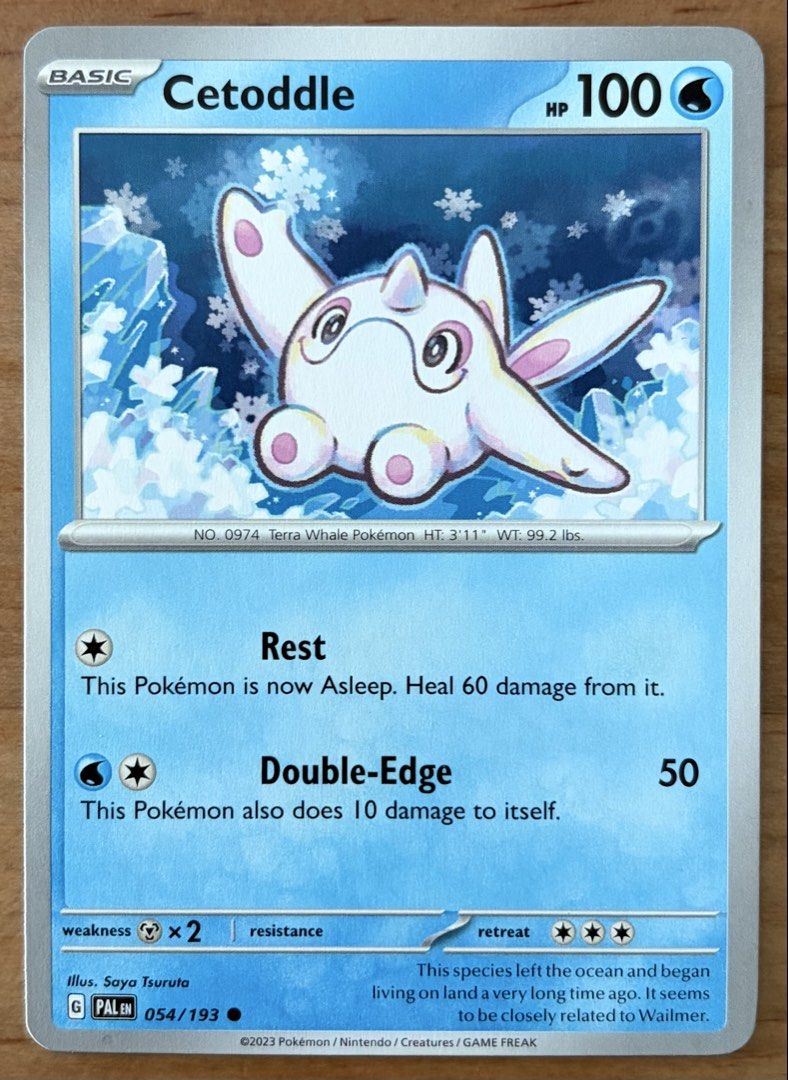 Cetoddle | Pokemon Cards ~ Paldea Evolved (054) (Category: Raw Singles) located in Makati City. Submitted by cardlab (Listing ID 1465185000, Image 1). Description: Items are 💯 authentic/original/legit. About The Card: •Language: EN • Number: 054/193 • Common • Normal FOR: • Cards ₱99 and below with Card Sleeves • Cards ₱100 and up with Card Sleeves and Used Toploader • ₱10 for Bnew Tops Packaging (If Shipping): ✔️ Plastic cover ✔️ Cardboard ✔️ B