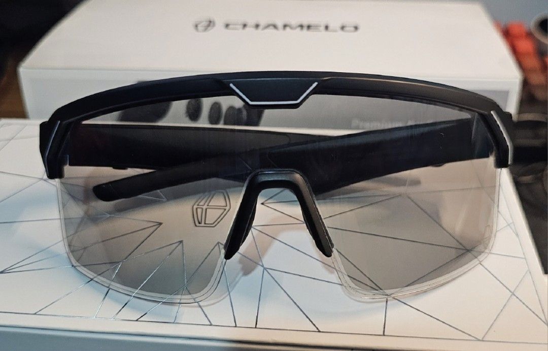 Chamelo Music Shield Gen 1 (Category: Sunglasses & Eyewear) located in Caloocan City. Submitted by hizoka122415 (Listing ID 1465176495, Image 3). Description: Selling my Chamelo Music Shield Gen 1 Sunglasses Bought from US Condition: 9.8/10 Used - Like Brand New. Prestine condition, works perfectly fine with no issues. Perfect for Cycling, Running, and other outdoor sports and activities. Included: Original retail box Glasses itself Charging cabl