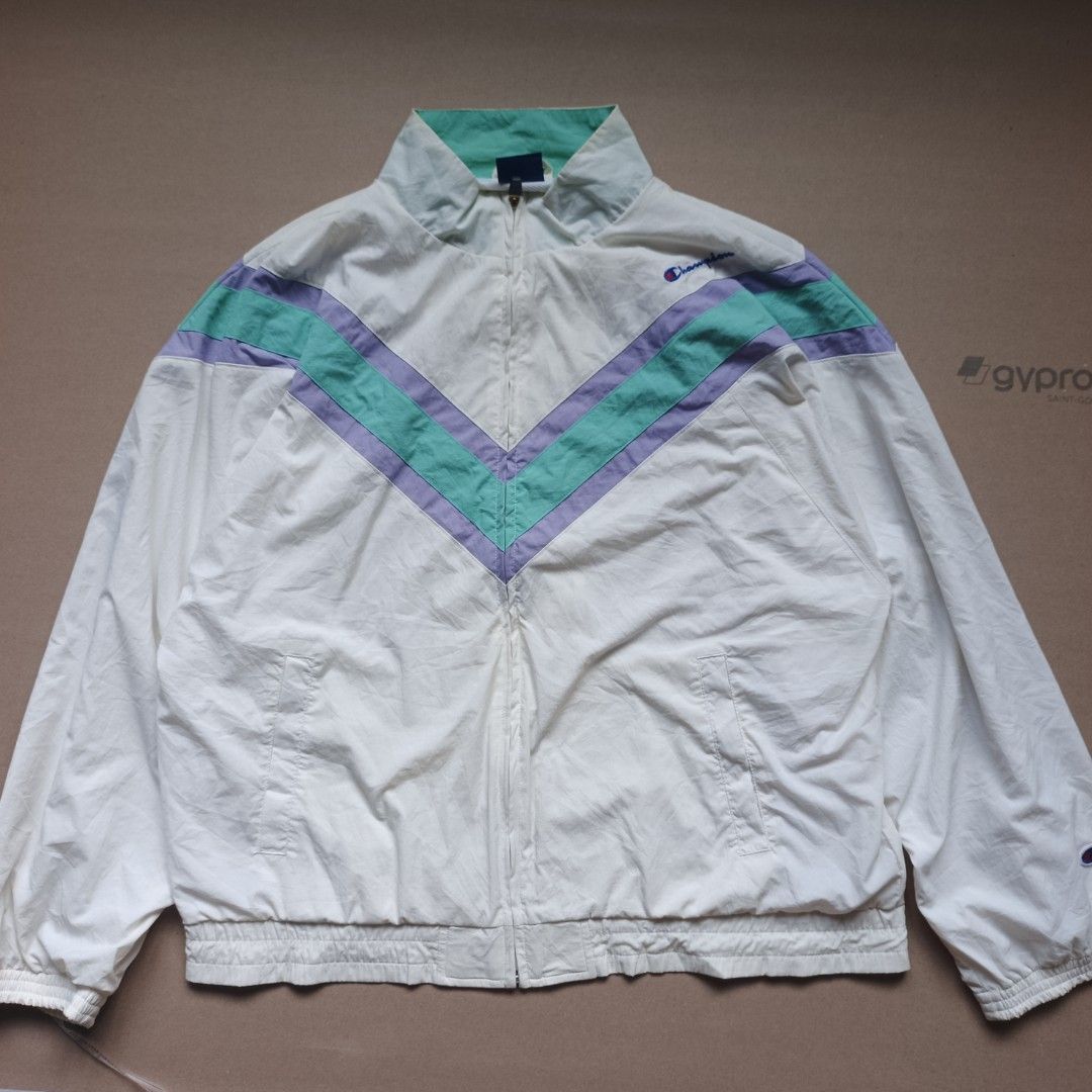Champion Light Windbreaker Turquoise (Category: Coats, Jackets and Outerwear) located in Bulacan. Submitted by kanyewestlover0x (Listing ID 1465272516, Image 1). Description: Large Very good condition Signs of usage but no holes or cracks need wash as well.