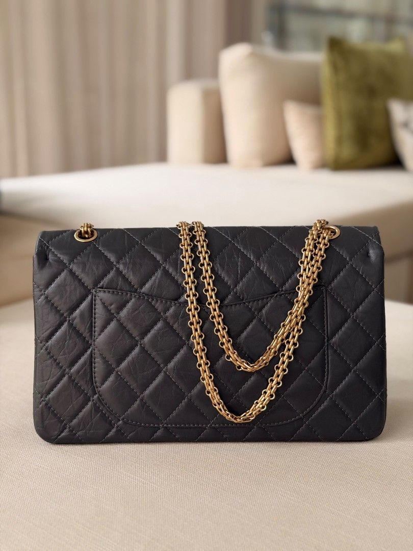 Chanel 2.55 Reissue in Navy Blue (Category: Luxury Bags & Wallets) located in Pasig City. Submitted by ejereyes (Listing ID 1465312160, Image 3). Description: Chanel 2.55 Reissue Navy Blue, Gold Hardware Series 13 Mint Condition Personal collection Bought in Rome, Italy Complete with box, dust bag, authenticity card Message for any questions or inquiries :) Location is in Ugong, Pasig.