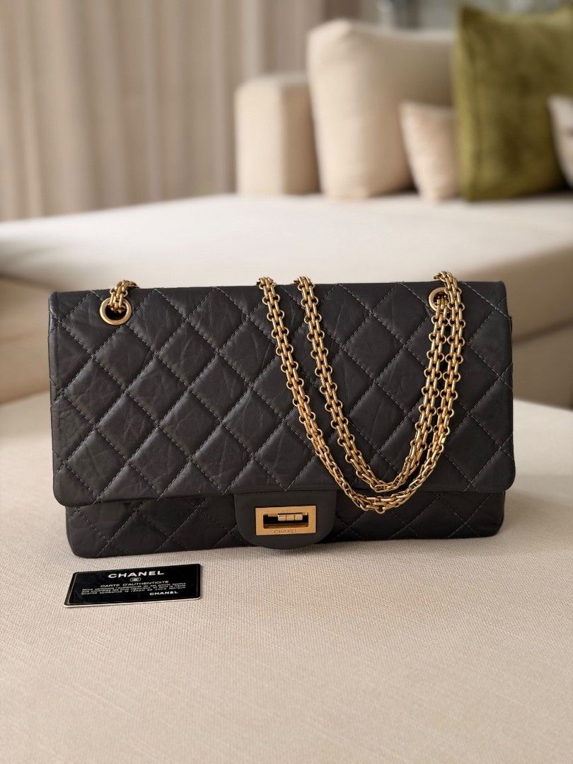 Chanel 2.55 Reissue in Navy Blue (Category: Luxury Bags & Wallets) located in Pasig City. Submitted by ejereyes (Listing ID 1465312160, Image 1). Description: Chanel 2.55 Reissue Navy Blue, Gold Hardware Series 13 Mint Condition Personal collection Bought in Rome, Italy Complete with box, dust bag, authenticity card Message for any questions or inquiries :) Location is in Ugong, Pasig.