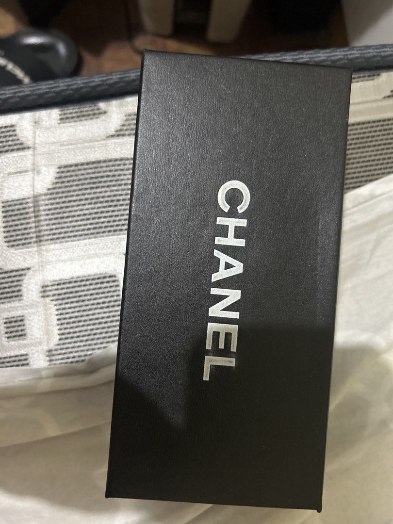 Chanel sunglasses with case (Category: Sunglasses & Eyewear) located in Manila. Submitted by neiljacob (Listing ID 1465286186, Image 2). Description: - Authentic Chanel sunglasses - Elegant black tinted lenses with luxury gold frames - Iconic CC logo hardware on the temples - Includes original quilted hard case - Comes with branded cleaning cloth - Complete with original outer black cardboard box - Perfect for daily wear or gifting.