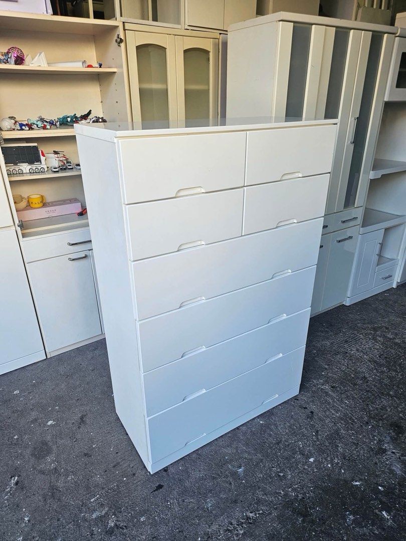 Chest Cabinet Drawer (DUCO) (Category: Shelves, Cabinets & Racks) located in Quezon City. Submitted by ledamadel (Listing ID 1465242638, Image 3). Description: Chest Cabinet (DUCO) ✔️L-35 H-53.5 W-16.5 inches 📐 ✔8 Drawers 🗄 ✔️Laminated 🔖 ✔️Compress & Mdf Back 🪵 ✔Scratches As-is! 👌 Location: 40 Aplaya St Napocor Vill. Tandang Sora Quezon City. For inquiry please Pm us or Call. 09066885859 Please like our page thanks! 👇👇👇👇 KMA O’shop #japa