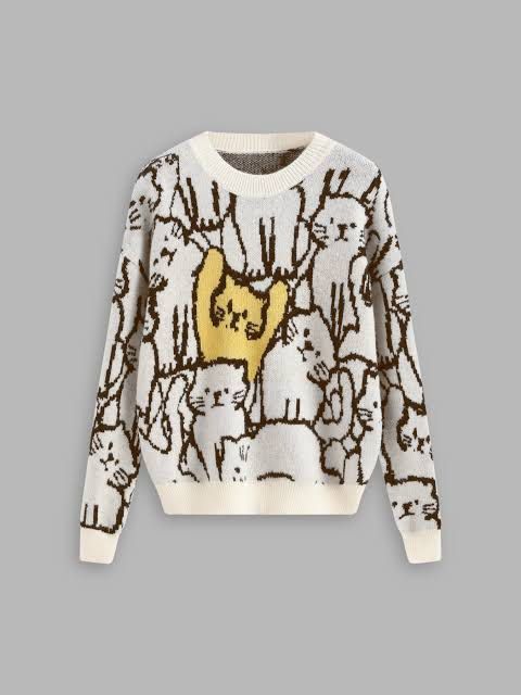 Cider Pullover Xs-M (Category: Coats, Jackets and Outerwear) located in Quezon City. Submitted by mihoho13 (Listing ID 1465343787, Image 2). Description: - Brand: Cider - Size: Extra Small (XS) - Color: White - Design: Knitted-in pattern with cute cat graphics near the bottom hem - Details: Ribbed collar and cuffs - Material: Soft and cozy texture - Condition: Great winter piece, perfect for layering.