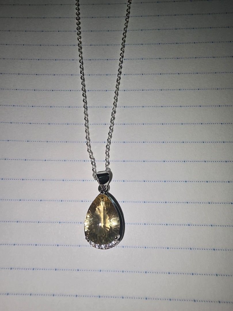Citrine pear shape pendant (Category: Necklaces) located in Santa Rosa. Submitted by crystal1.0 (Listing ID 1465325092, Image 1). Description: 1. Citrine Pendant - 590 2. Chain stainless steel - 150.
