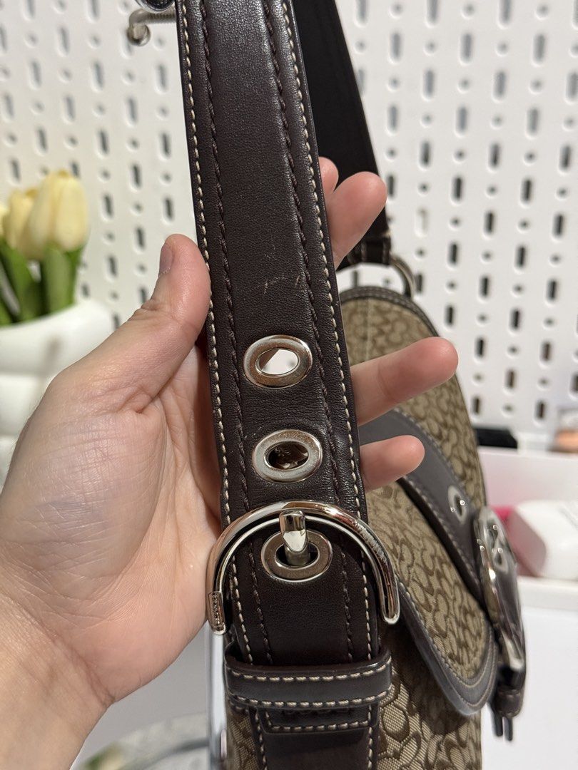 Coach Mini Soho in suede (Category: Luxury Bags & Wallets) located in Manila. Submitted by angelferre04294 (Listing ID 1465371723, Image 3). Description: Coach Mini Soho in suede Actually photo are posted napo every detail. (Manage your expectation po mga sissy since ito po at vintage bag na) It come's with generic dustbag cch.