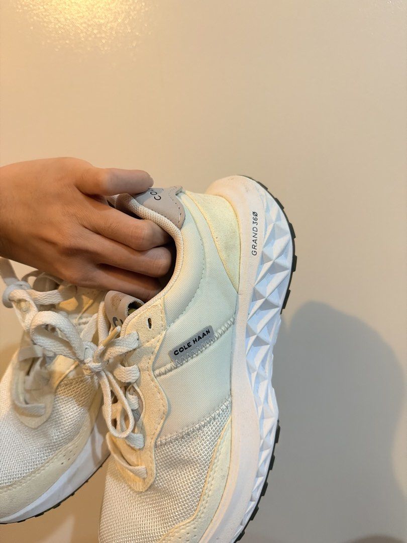 Cole Haan Zero Grand All Day Runner White Sneakers (Category: Sneakers) located in Makati City. Submitted by itsninstagram (Listing ID 1465300066, Image 2). Description: Size 6.5! Used only a couple of times, just needs cleaning.