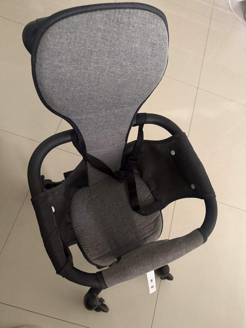 Compact Foldable Baby Stroller Grey Black (Category: Strollers) located in Baliuag. Submitted by supremo__h (Listing ID 1465189918, Image 2). Description: - Color: Sleek Grey and Black - Design: Compact and folds flat for easy travel and storage - Safety: Secure safety harness and protective wrap-around handrail - Comfort: Supportive backrest for your little one - Mobility: Smooth-rolling wheels for effortless daily errands and quick trips.