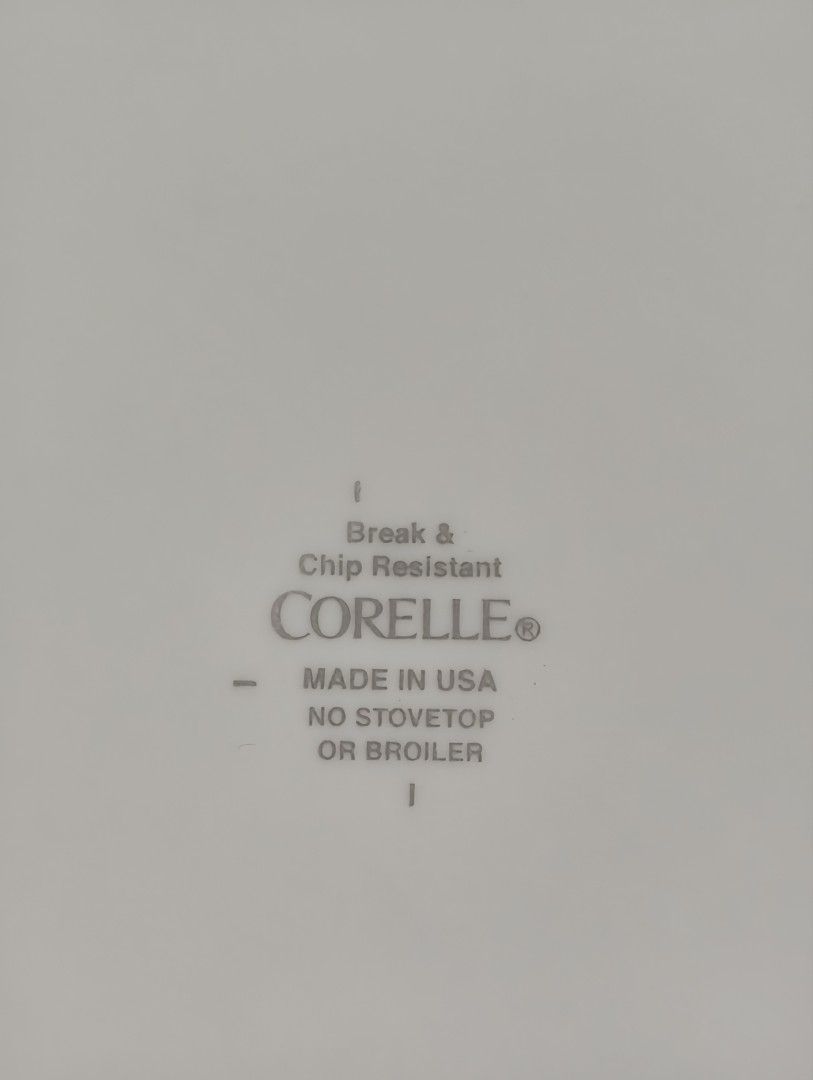 Corelle Break & Chip Resistant White Plate Made in USA (Category: Dinnerware & Cutlery) located in Marikina City. Submitted by davidandrewjernie008 (Listing ID 1465262967, Image 1). Description: 2500 for 6 Pcs .