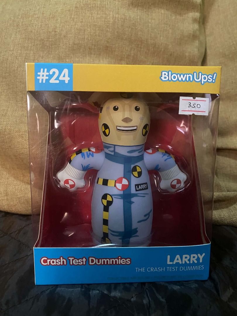 Crash Test Dummies Larry Blown Ups Vinyl Figure #24 (Category: Figurines & Statues) located in Angeles City. Submitted by rickki_t (Listing ID 1465184151, Image 1). Description: - Item: Blown Ups Crash Test Dummies Larry Figure (#24) - Design: Blue suit with iconic yellow and black crash test markings - Condition: Brand new, still inside original window box packaging (original price tag on top right corner) - Perfect collectible for fans of the c