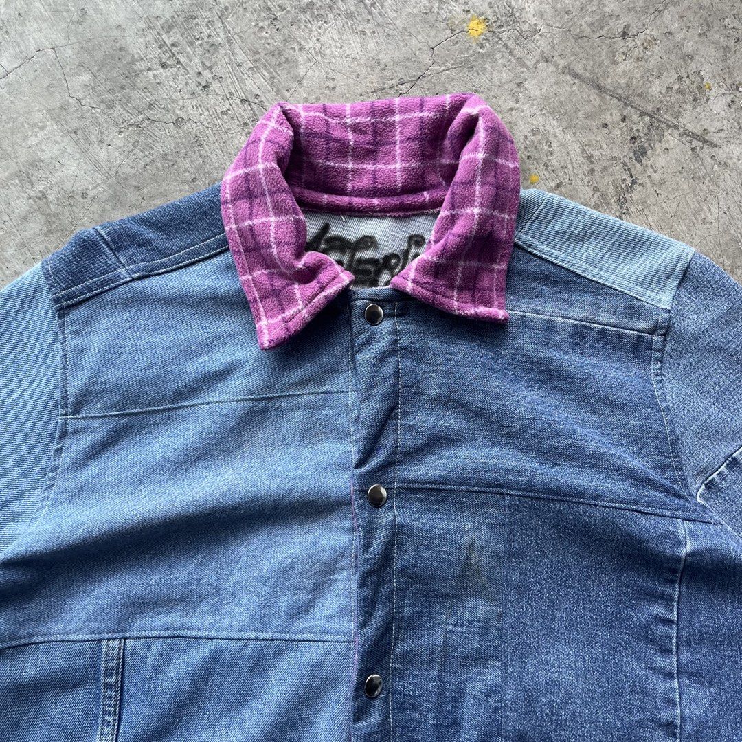Custom Afterlife Atelier Patchwork Denim Short Sleeve Shirt (Category: Shirts) located in Bulacan. Submitted by afterlife___atelier (Listing ID 1465258481, Image 3). Description: Size:L Good for height:5’5-5’8 Model height: 5’5 Condition:5/5 Material: Denim Retaso -Dimensions Length: 23” Width: 23” 🚚Courier:J&T / Lalamove 💸Payment:Paymaya/Gcash 📍Location:Fairview QC Please see description and double check pictures that are provided. Don’t hesi