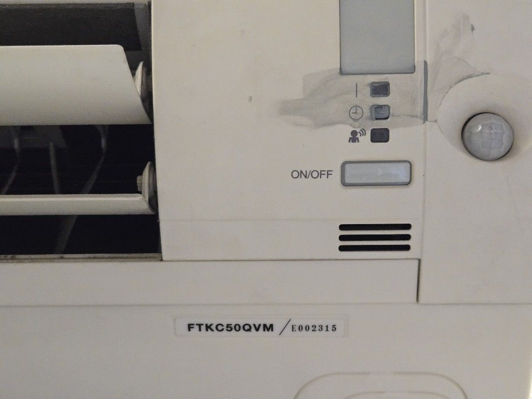 Daikin FTKC50QVM Inverter Air Conditioner Split System (Category: Air Conditioning and Heating) located in Quezon City. Submitted by stimpy569 (Listing ID 1465186323, Image 3). Description: DAIKIN 2.5HP SPLIT TYPE INVERTER AIRCON Selling for 8k, as is condition. Delivery c/o buyer. honest issue: Unit turns on & off abruptly, as per technician baka daw board na, but it is cool when on. - Model: Daikin FTKC50QVM Inverter Split Type AC - Includes: I