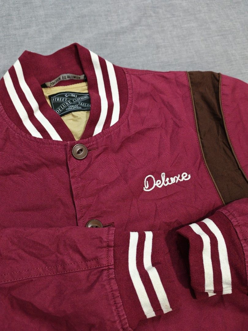 deluxe clothing varsity jacket (Category: Coats, Jackets and Outerwear) located in Baguio. Submitted by used_clothing2600 (Listing ID 1465206218, Image 3). Description: deluxe clothing varsity jacket made in japan size large verygood condition pit to pit 21 length 26 P 1,000.