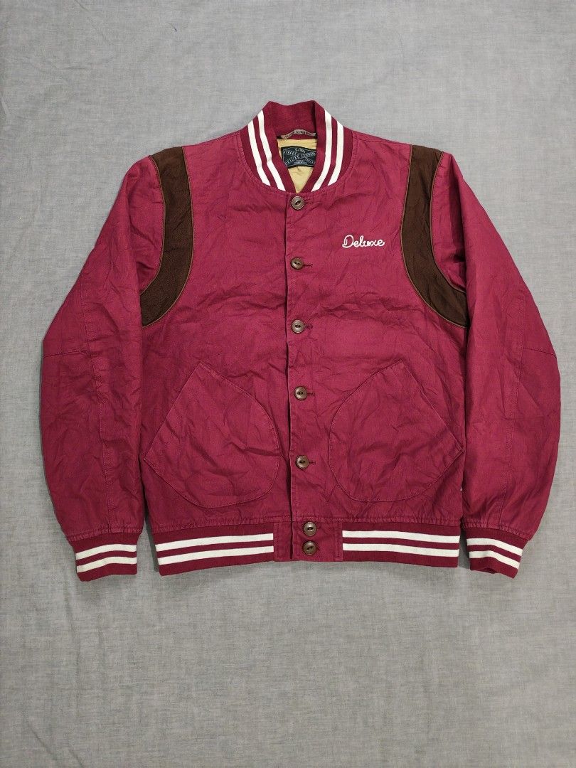 deluxe clothing varsity jacket (Category: Coats, Jackets and Outerwear) located in Baguio. Submitted by used_clothing2600 (Listing ID 1465206218, Image 1). Description: deluxe clothing varsity jacket made in japan size large verygood condition pit to pit 21 length 26 P 1,000.