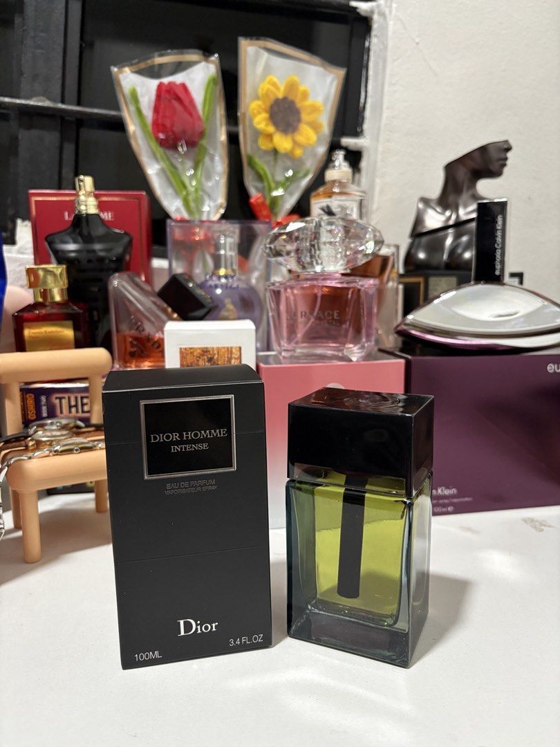 Dior Homme Intense Eau de Parfum 100ml (Category: Fragrance & Deodorants) located in Caloocan City. Submitted by esnairahhh (Listing ID 1465379668, Image 1). Description: - Tester Dior Homme Intense 100ml / 3.4 oz bottle - Comes with the original matching black box - Rich and sophisticated masculine fragrance profile - Classic bottle design featuring a dark juice tint - Ideal for fragrance collectors or as a signature daily scent.