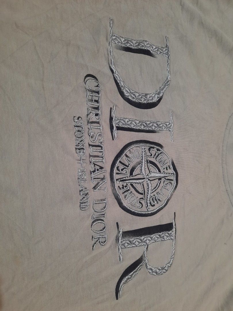 dior x stone island (off) (Category: Tshirts & Polo Shirts ) located in Tarlac. Submitted by thryftstash (Listing ID 1465381306, Image 2). Description: dimes: 26.5 - 22 L on tag issue: just need wash sf not included tarlac loc j&t and lbc courier.