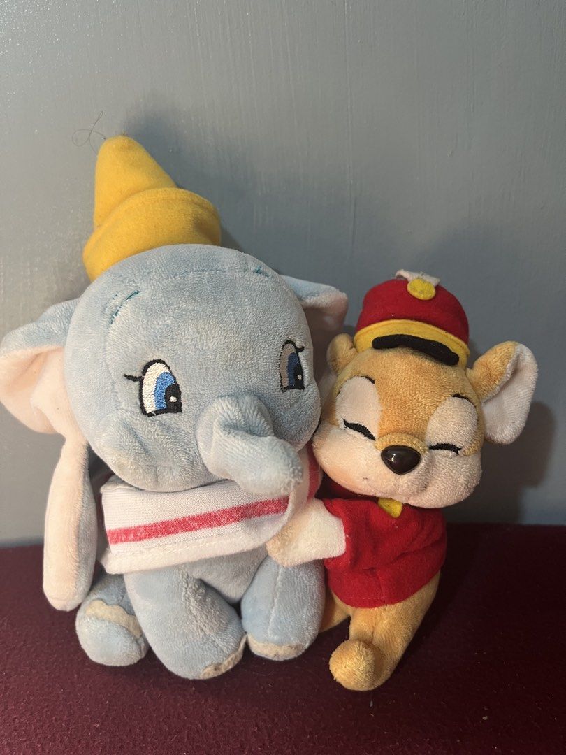 Disney Dumbo and Timothy Mouse plush toy set (Category: Plushies & Soft Toys) located in Baguio. Submitted by gaara1234 (Listing ID 1465195887, Image 1). Description: - Authentic Disney plush set featuring Dumbo and Timothy Mouse - Dumbo includes his iconic yellow hat and collar; Timothy in his red ringmaster outfit - Made with ultra-soft, high-quality fabric - Must-have for Disney fans and plush collectors - Ships securely from the Philippines.