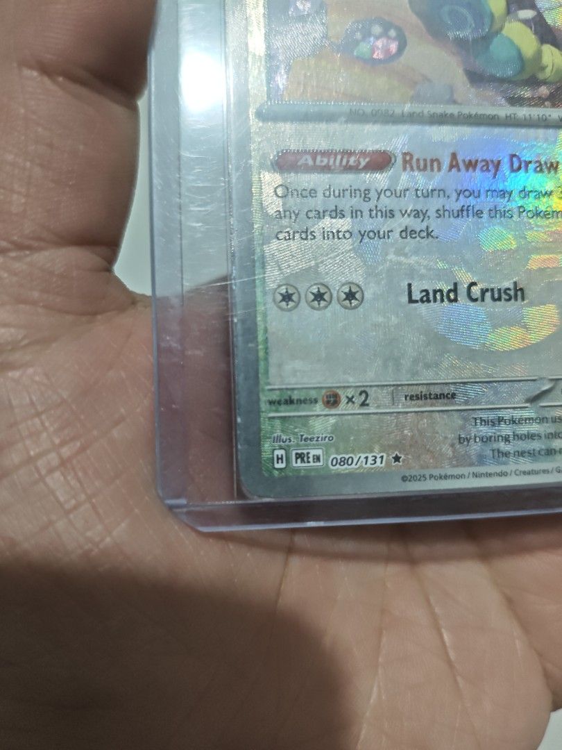 Dudunsparce 080/131 Rare (Category: Raw Singles) located in Mandaluyong City. Submitted by fuwafuwaku09 (Listing ID 1465282830, Image 2). Description: For sale! Dudunsparce Master Ball Holo - 1.2k (slightly negotiable for sure buyer) - light whites on the left - 24hrs to settle after invoice - No joydibbing - You may ask for more pics - No rush shipping Delivery: (Scheduled) - Lalamove - LBC 📍Mandaluyong .