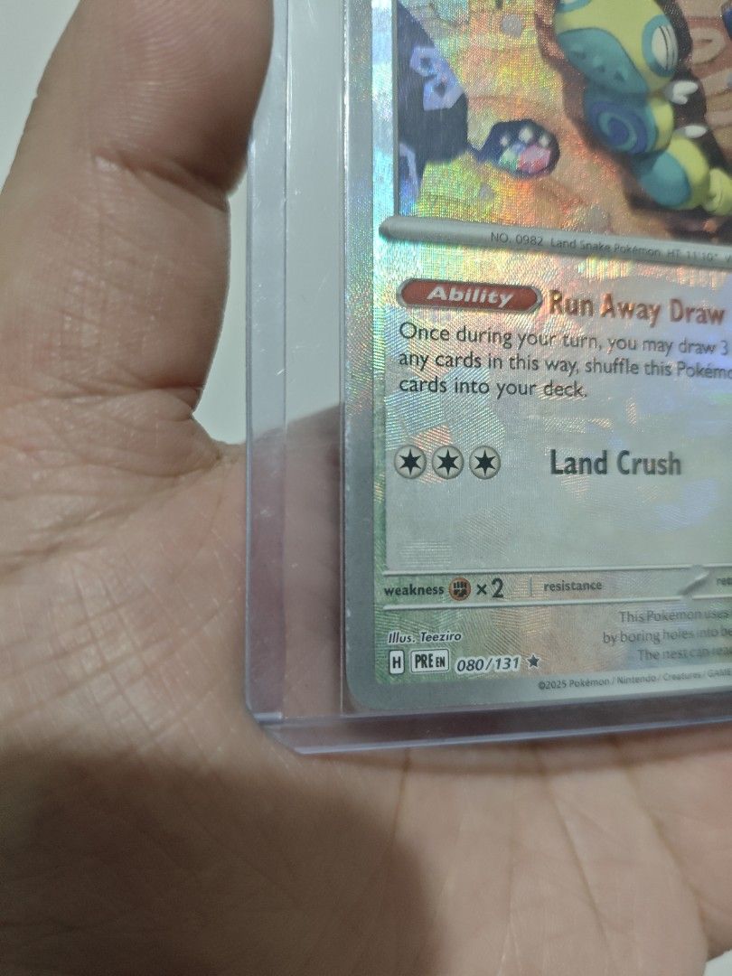 Dudunsparce 080/131 Rare (Category: Raw Singles) located in Mandaluyong City. Submitted by fuwafuwaku09 (Listing ID 1465282830, Image 3). Description: For sale! Dudunsparce Master Ball Holo - 1.2k (slightly negotiable for sure buyer) - light whites on the left - 24hrs to settle after invoice - No joydibbing - You may ask for more pics - No rush shipping Delivery: (Scheduled) - Lalamove - LBC 📍Mandaluyong .