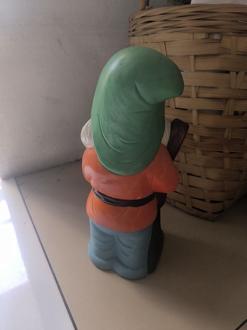 Dwarf gnome for decor garden theme party (Category: Other Home Decor) located in Manila. Submitted by lianlim.mail (Listing ID 1465176533, Image 3). Description: Dwarf gnome for decor garden theme party approx 11 inches bottom tonhighest point of its cap flaw: crack on cap see last pic.
