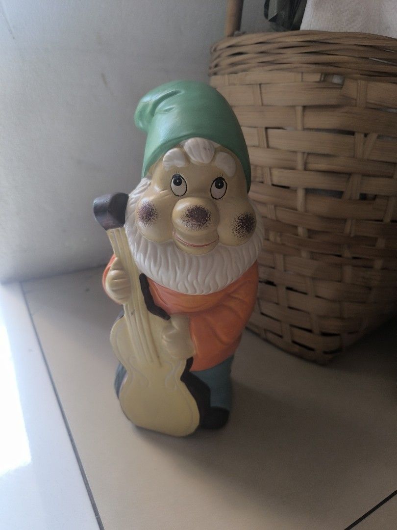 Dwarf gnome for decor garden theme party (Category: Other Home Decor) located in Manila. Submitted by lianlim.mail (Listing ID 1465176533, Image 2). Description: Dwarf gnome for decor garden theme party approx 11 inches bottom tonhighest point of its cap flaw: crack on cap see last pic.