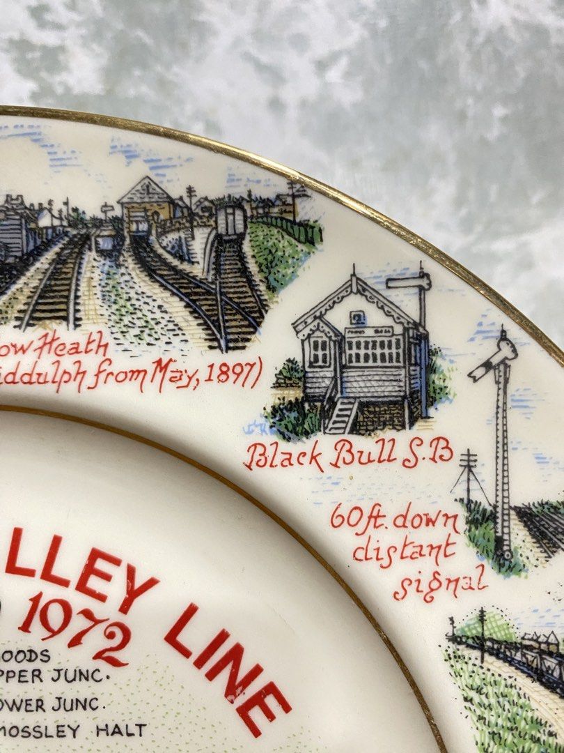 Edwardian Fine China Biddulph Collectors Plate (Category: Dinnerware & Cutlery) located in Calamba. Submitted by chebvintagedepot (Listing ID 1465281021, Image 3). Description: [B29-06] This commemorative ceramic collector plate “The Biddulph Valley Line 1864–1972”” was produced by Edwardian Fine China. It features historical details of the former North Staffordshire Railway branch line in England. A suitable piece for collectors of railway memor